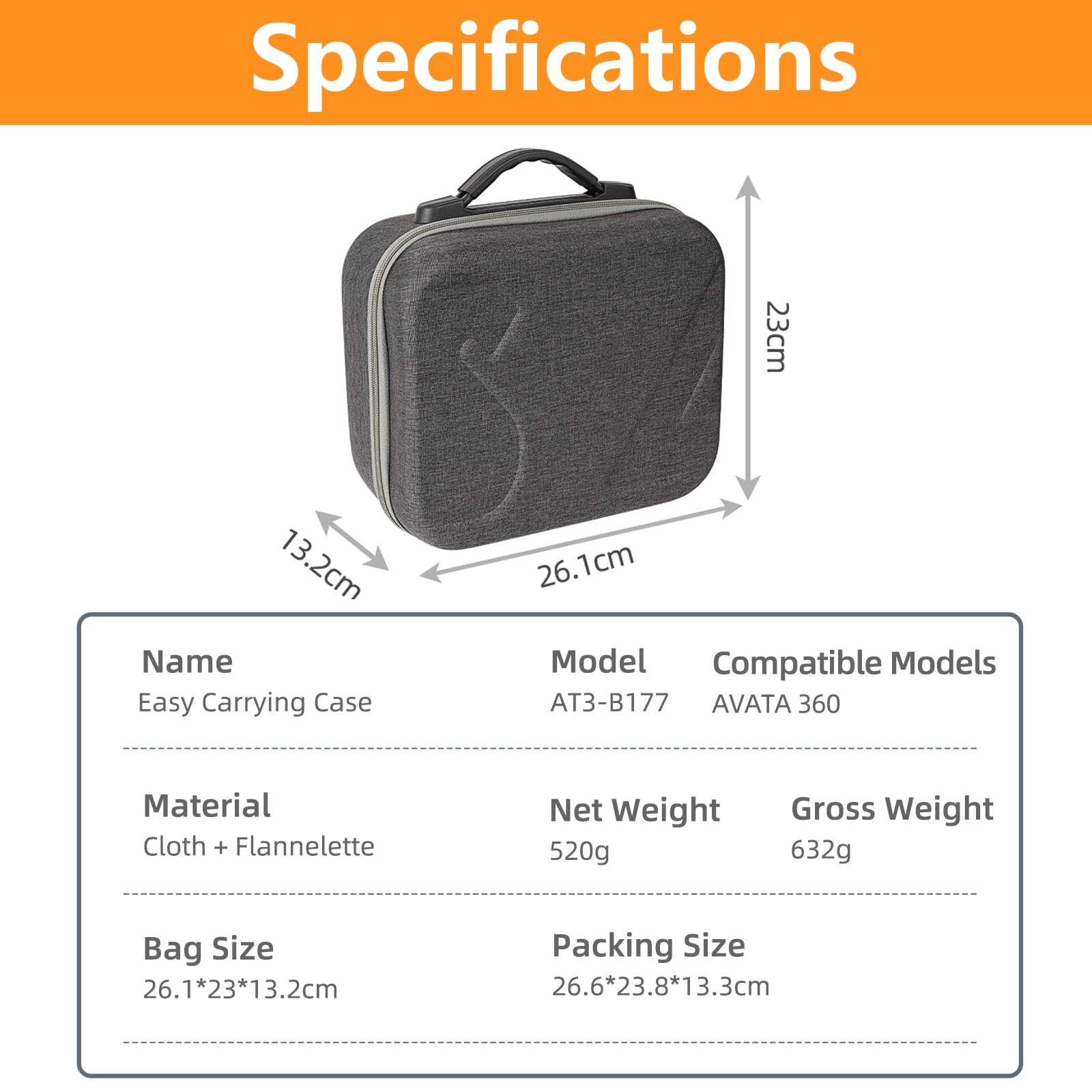 ZJRXM Borsa per DJI Avata 360 Drone e RC 2 Controller, Borsa Portatile per DJI Avata 360 Accessori, Borsa da Viaggio Compatta