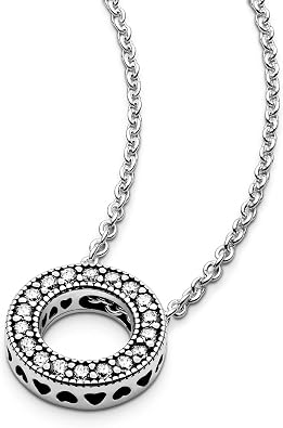PANDORA Logo Reversible Silver Collier With Clear Cubic Zirconia