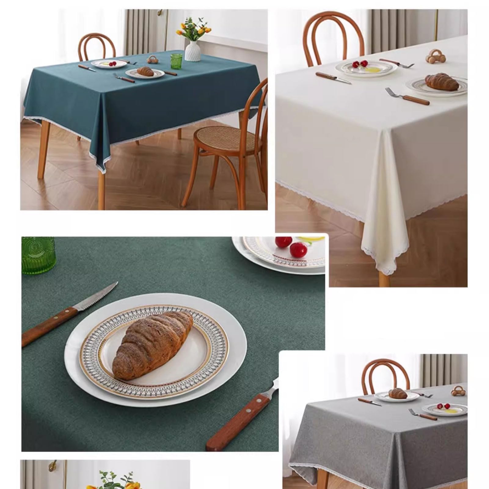 Mantel Antimanchas Rectangular 140x200cm, Mantel Picnic Mantel Mesa Tela, Tela Manteles de Lino, para Mesas Rectangular, Cocina Jardín Lavable