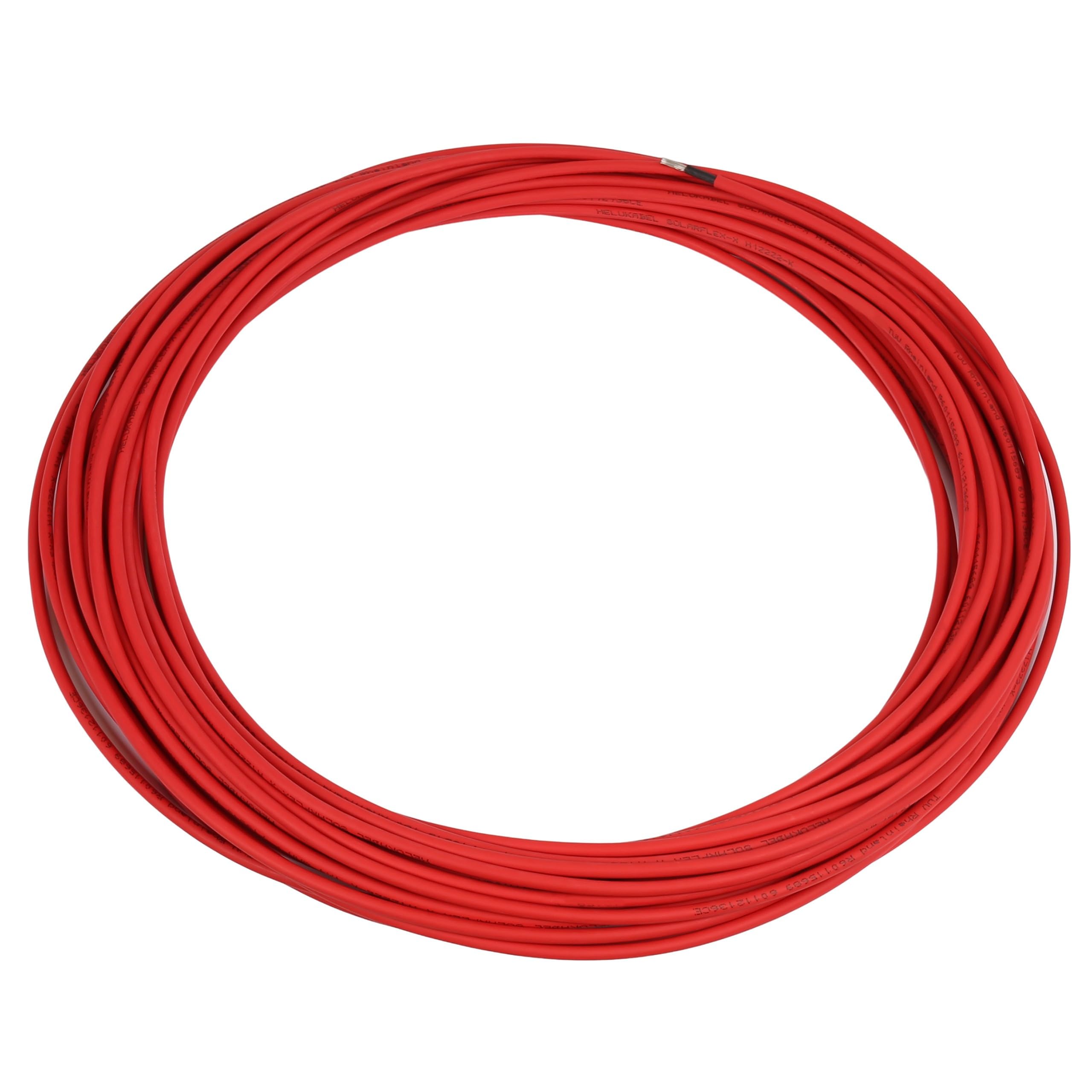 Cavo solare per impianti fotovoltaici 4mm² - SOLARFLEX-X H1Z2Z2-K Made in Germany (25 m, Rosso)