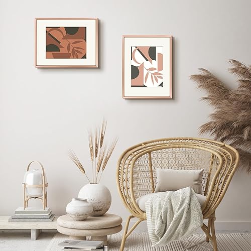 Vista 116 de Frametory - Colección de marcos de metal para fotos, marco de aluminio para fotos con alfombrilla de color marfil y cristal real Dorado