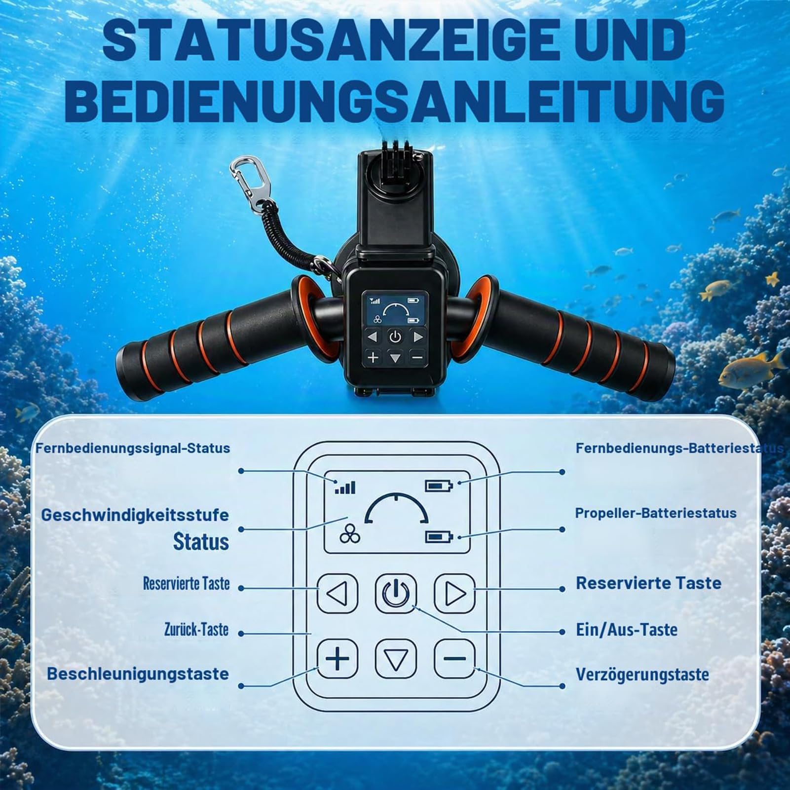 Monopattino Subacqueo 500W, velocità 3-8 km/h 30M Immersione