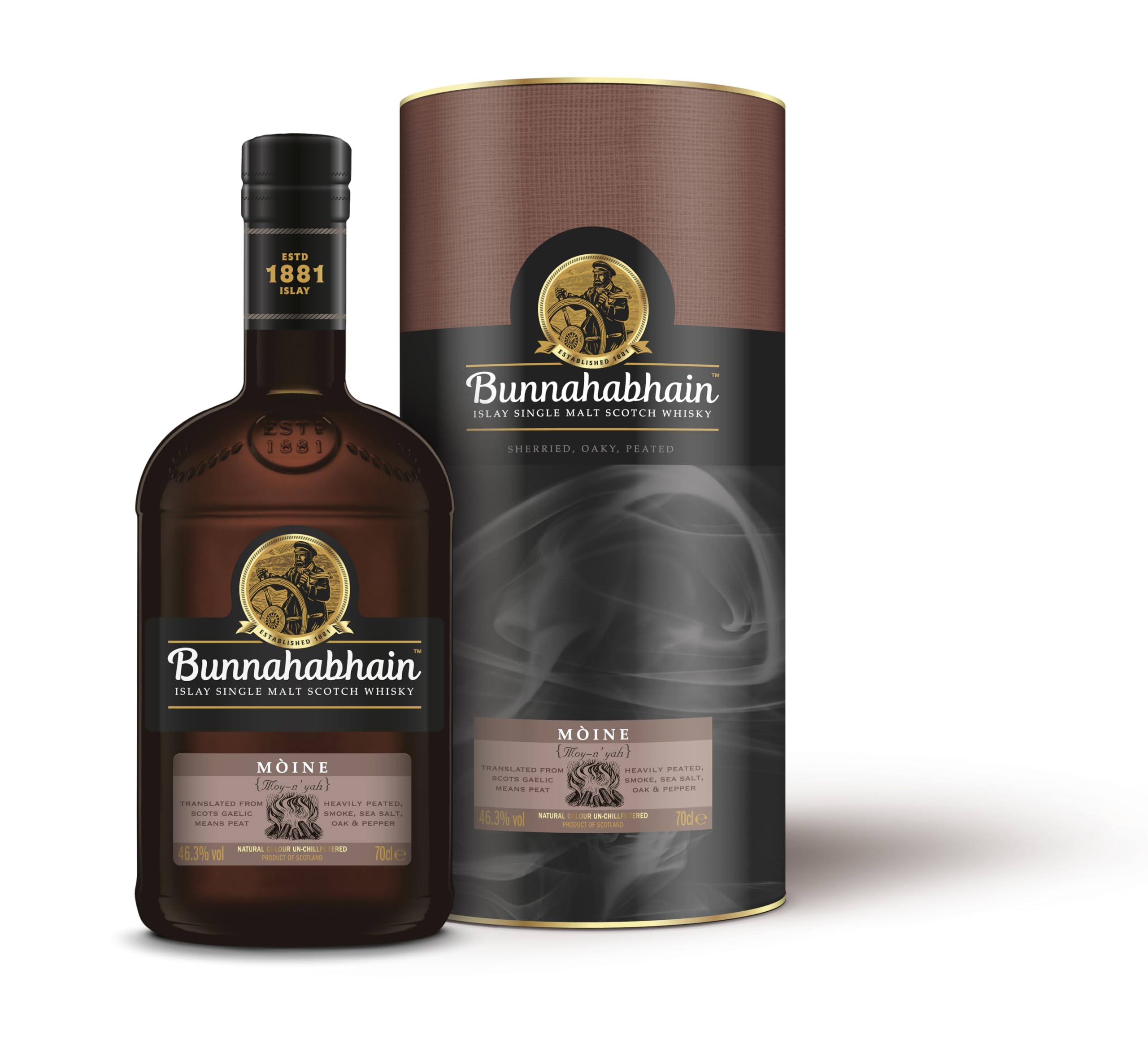 Moine Single Malt Whisky, 70cl | 46.3% ABV | Green Fruit, Dark Chocolate, Smoky Peated Islay Whisky | Islay Single Malt