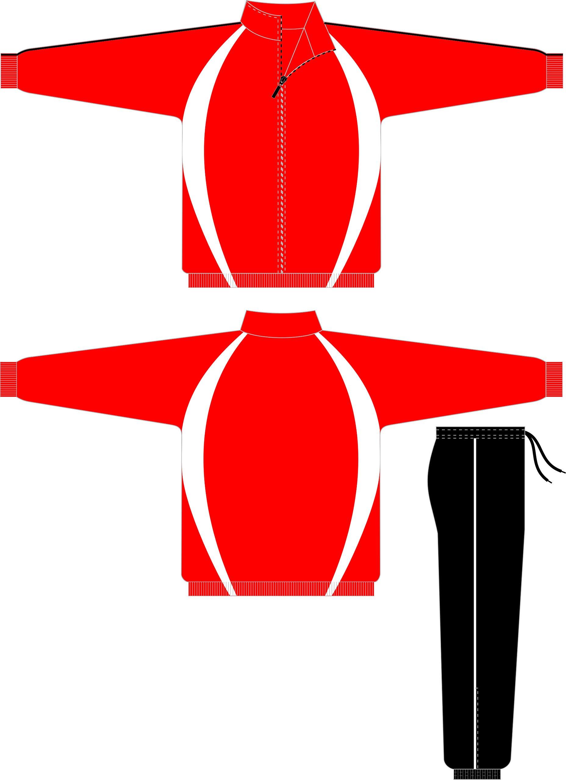 Lisaro Dresy Męskie, Dres roboczy/dres treningowy/strój rekreacyjny, czerwono-czarno-biały L