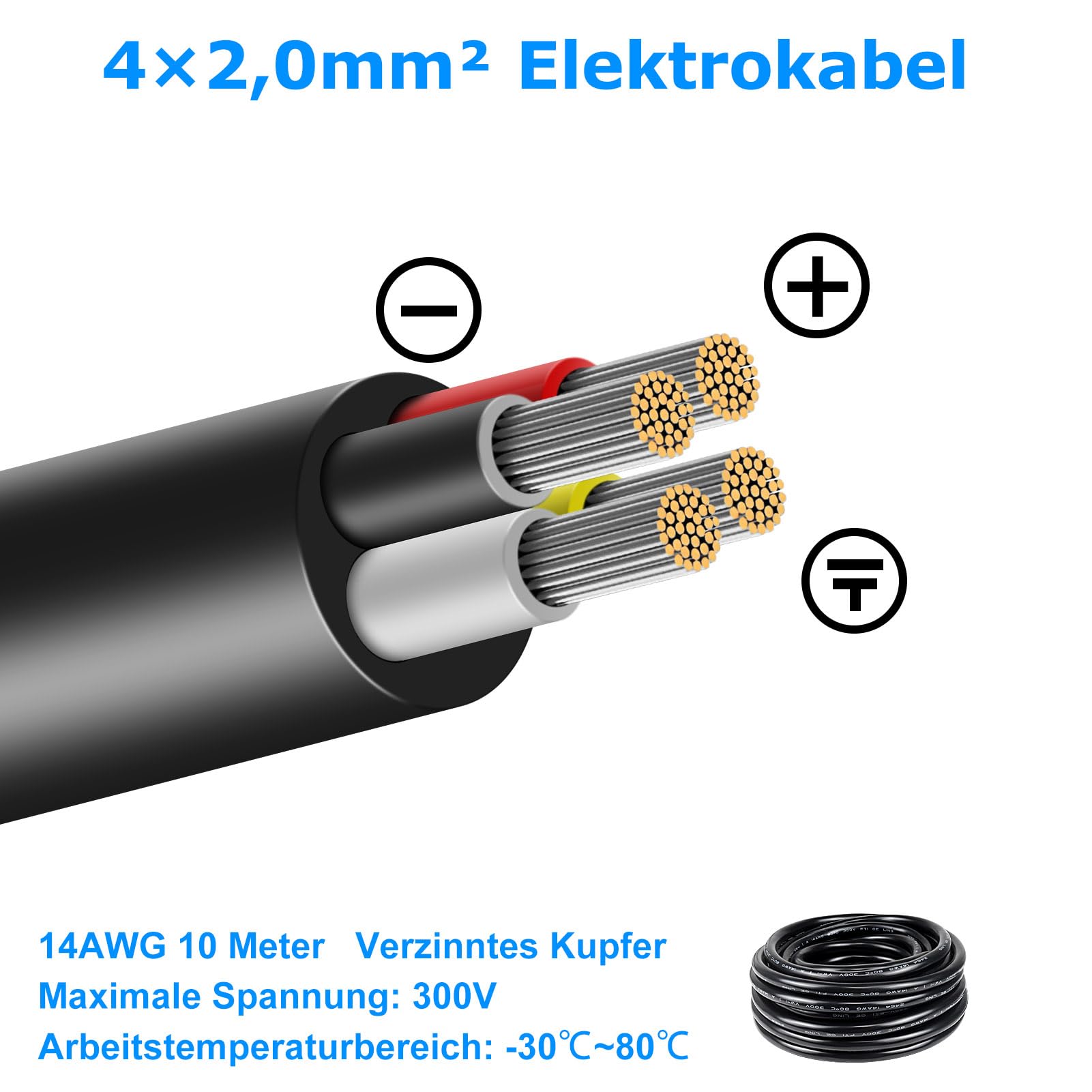 5 meter 16 AWG 2x1,5mm² elektrische draad, 2 aderige kabel 5V/12V/24V stroomkabel Verzinkt koperkabel, flexibel en zacht lage impedantie hoge temperatuurbestendigheid verlengkabel