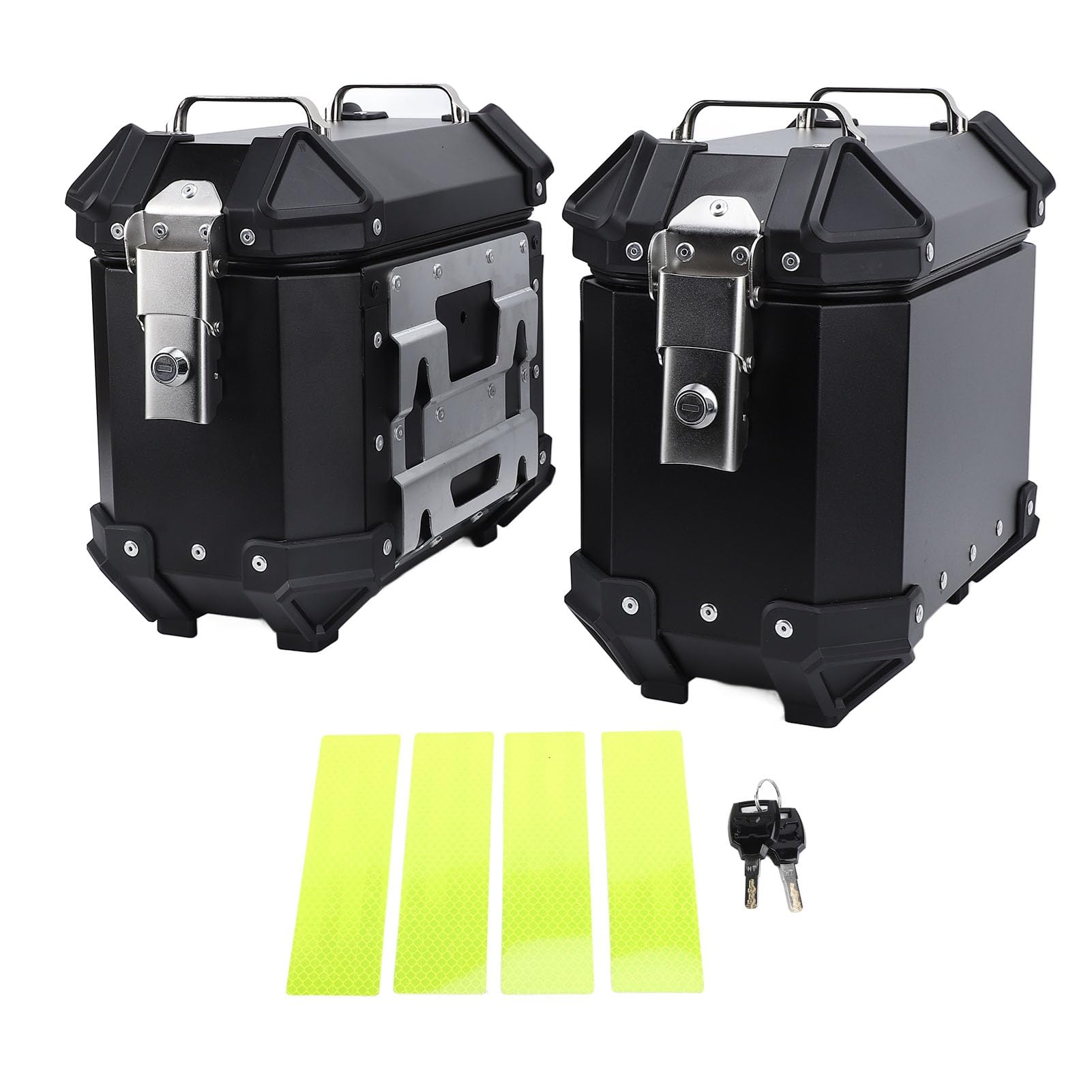 Dioche Valise Latérale de Moto en Alliage d'aluminium 18L-boîte de Sacoche Rigide avec Serrure et Poignée pour Le Rangement des Bagages du Casque (Black)