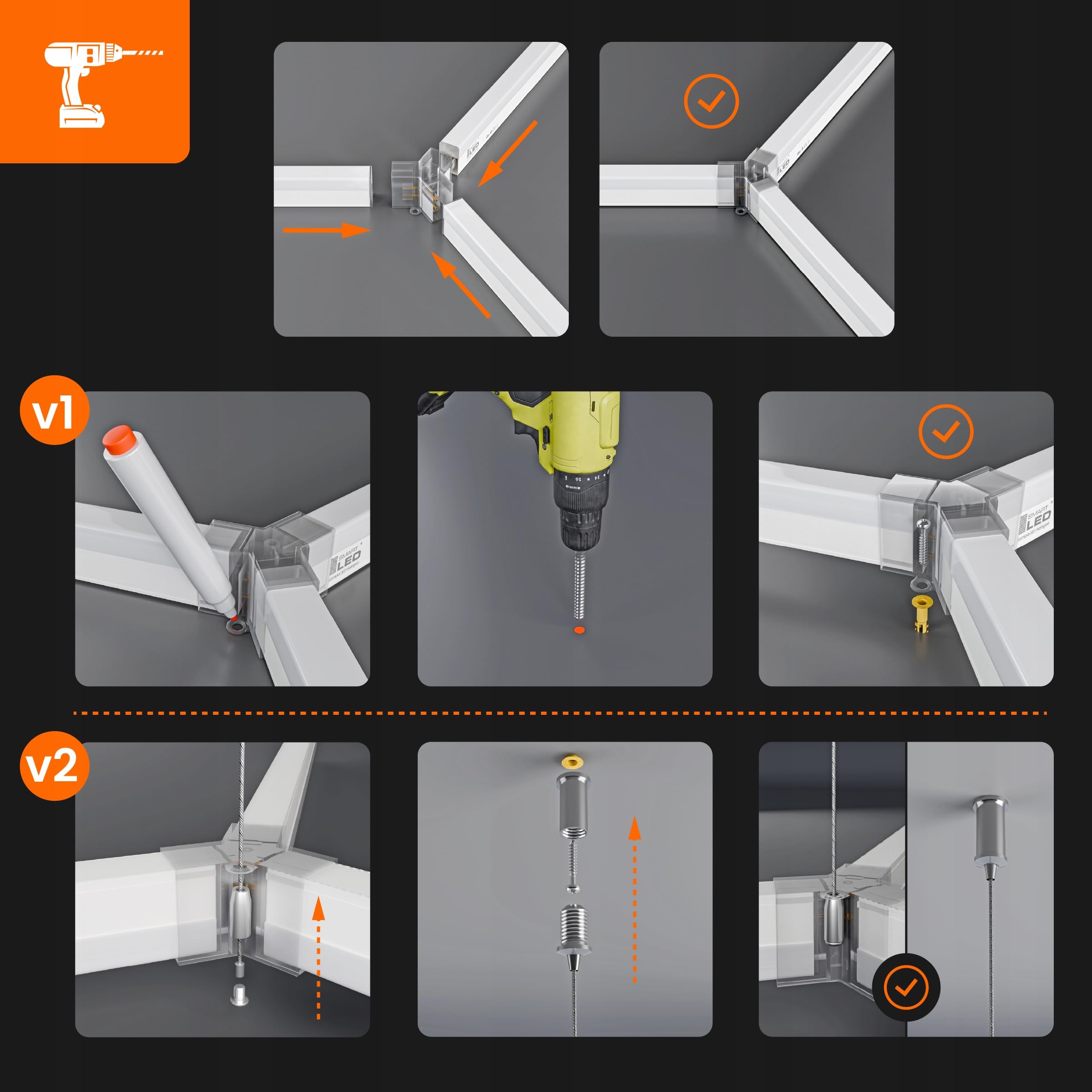 Garagenlampe Hexagon LED 484x243 cm – 15er Set Werkstattbeleuchtung 696W 6500K Kaltweiß – 115LM/W – IP54 – Flimmerfrei – CRI>90 – LED Panel Lichtsystem für Garage, Studio, Detailing, Büro