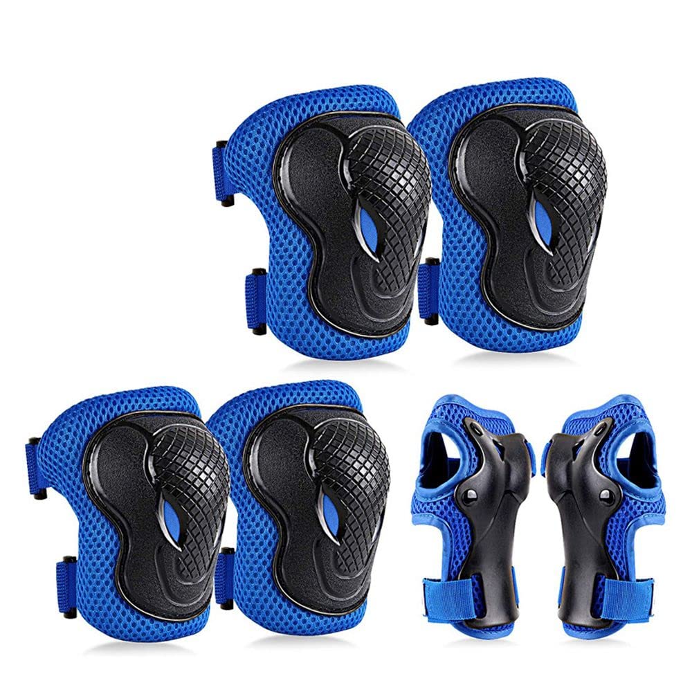 Knieschoner und Ellbogenschützer für Skateboard, Knieschoner und Ellbogenschützer für Roller, Skateboard, Inline-Skating, 6 Stück