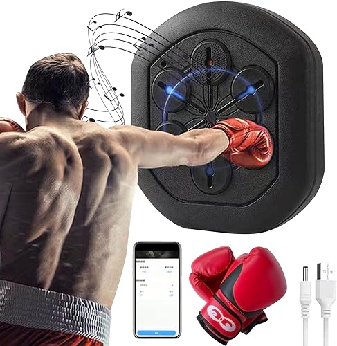 Máquina de boxeo electrónica para montar en la pared con luz LED Bluetooth máquina de boxeo musical con velocidad de reacción y coordinación ojo