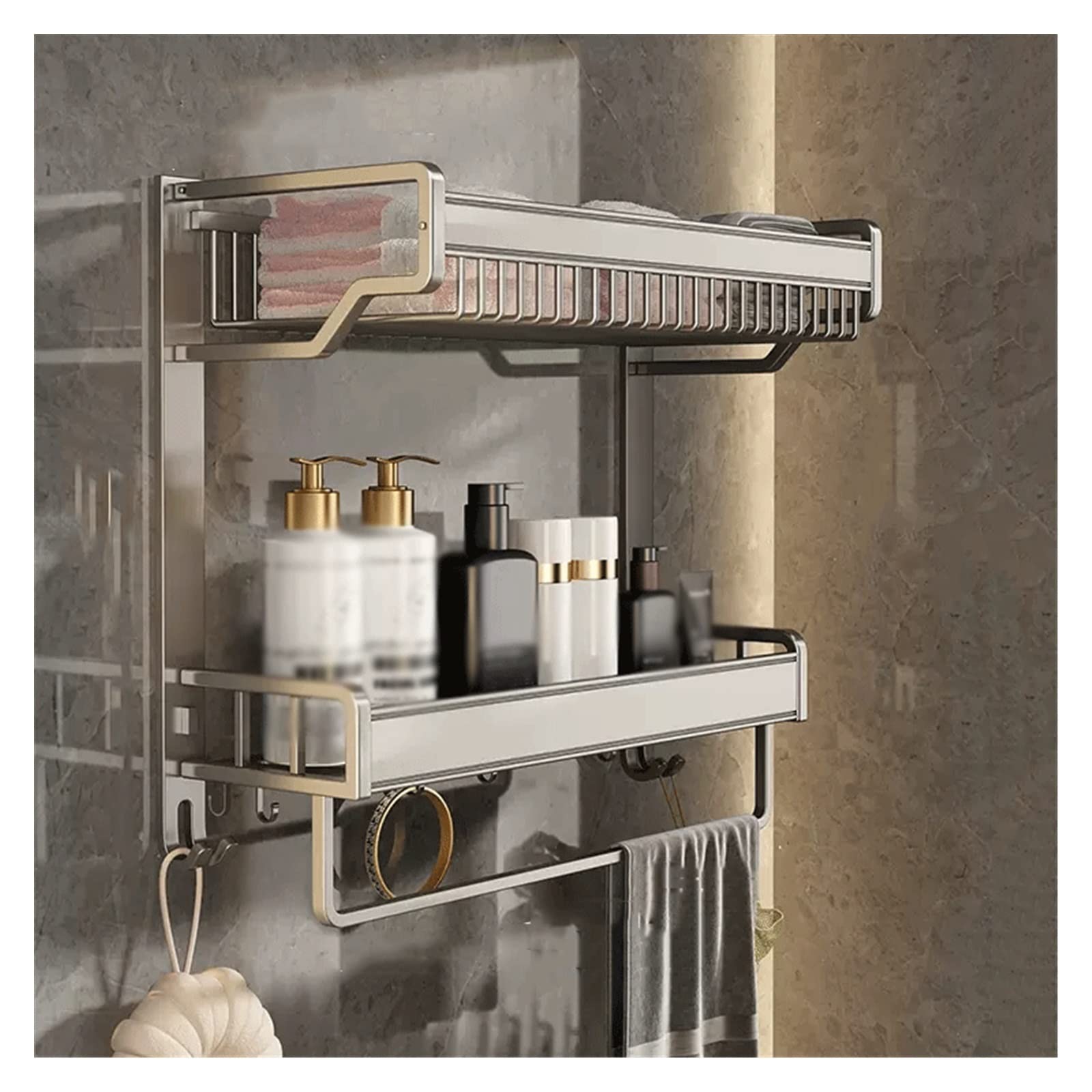 TENGJU Bathroom Storage Shelves Storage Rack Toilet Simple Metal Storage Rack Toilet Washstand Wall Mounted Storage Rack Non