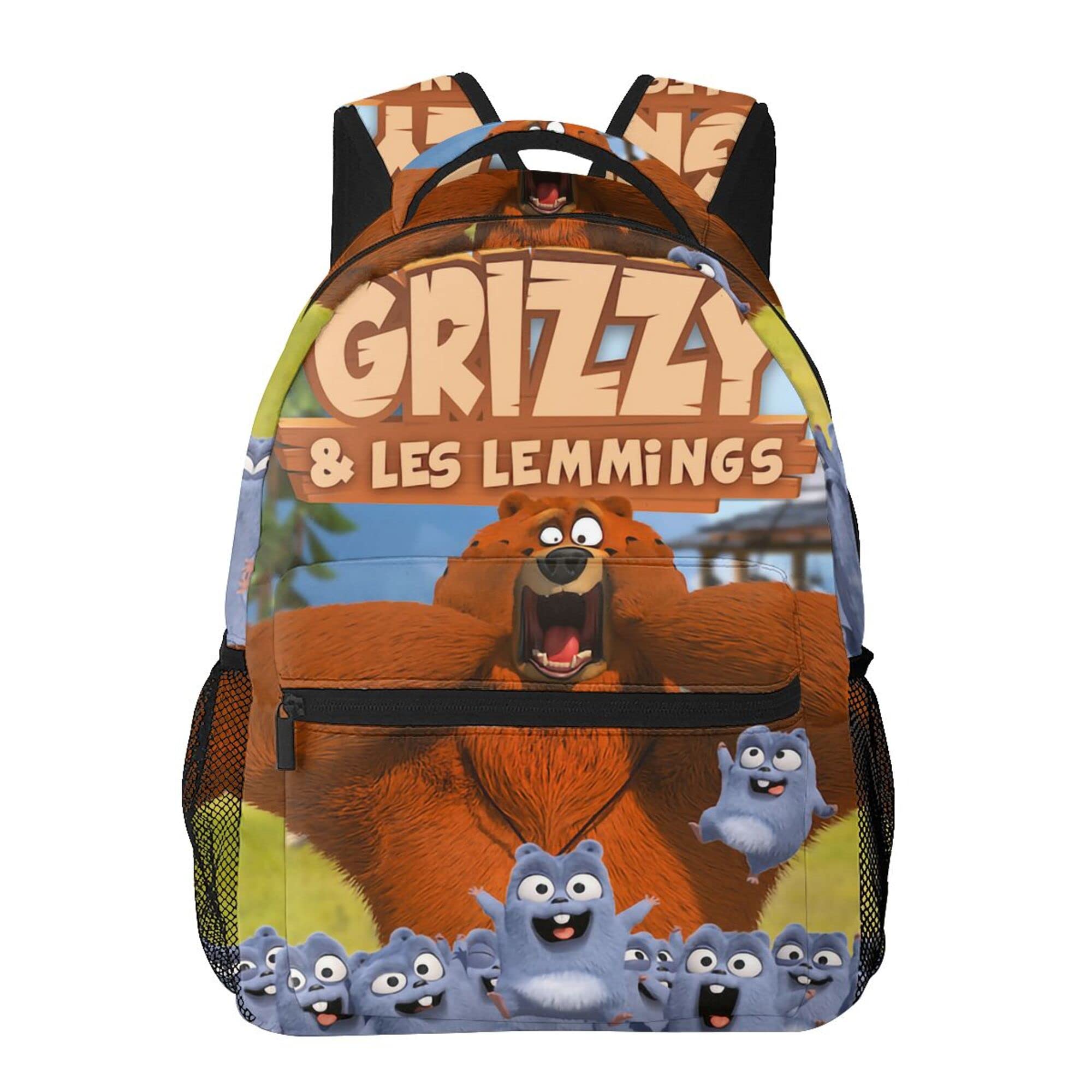 Suehome Grizzy and the Lemmin_gs Backpack Travel Bookbag Laptop Rucksack Hiking Daypack Shoulders Bookbag For Boys Girls