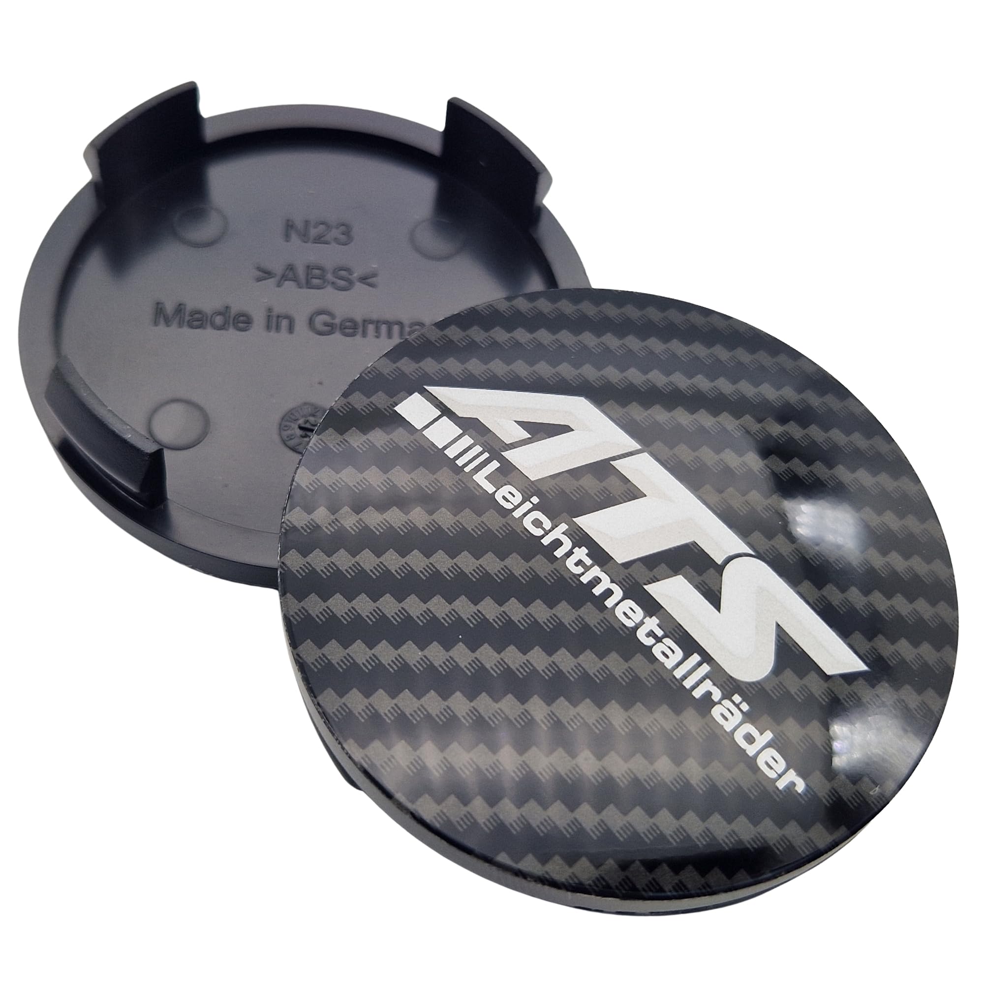 4X ATS Nabendeckel 60mm Carbon (N23) Dark 3D (ATA) - Original Felgendeckel/Nabenkappe/Hubcap