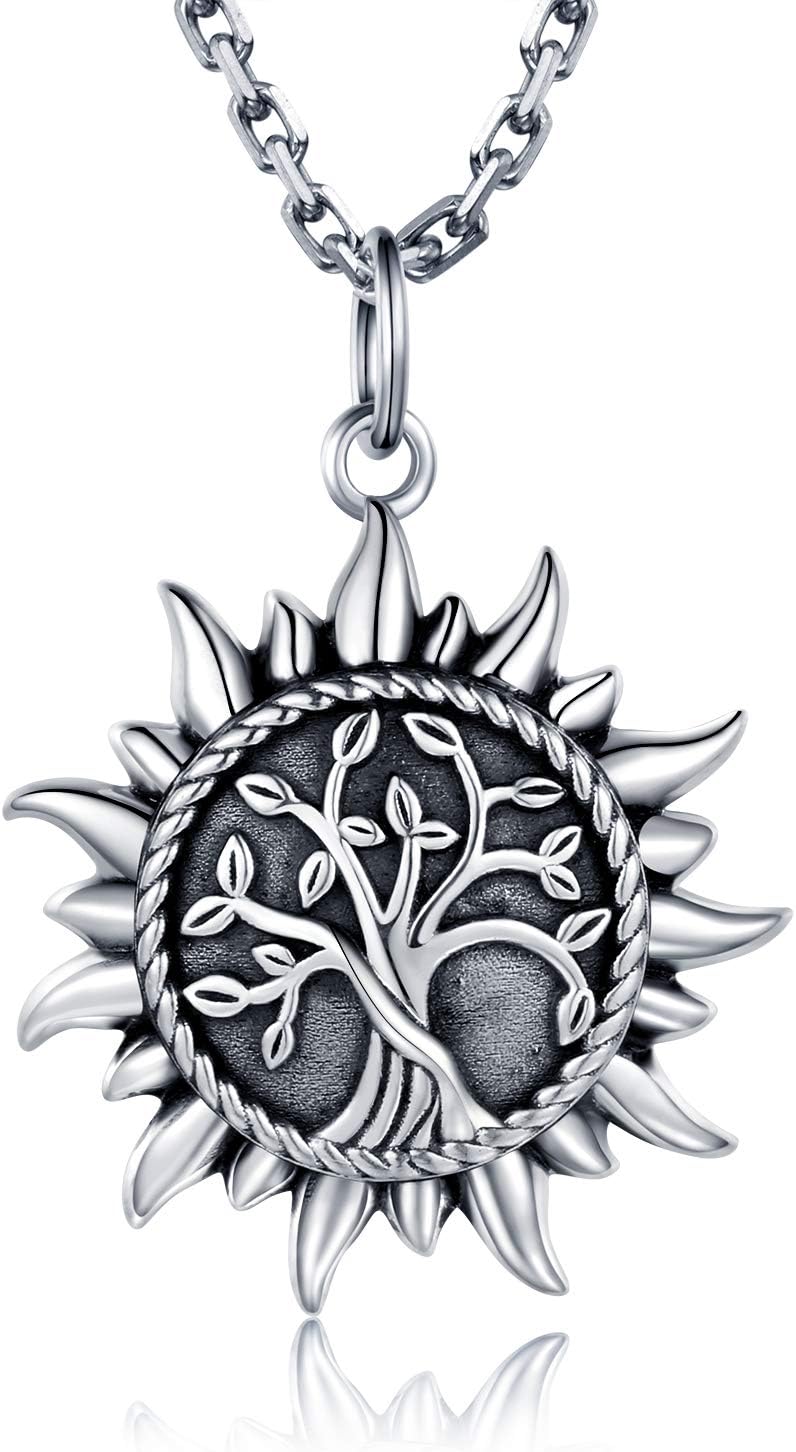 925 Sterling Silver Urn Necklace Ring Bracelet For Ashes Sunshine Cremation Keepsake Pendant Family Tree of Life Ashes Necklace Jewelry Locket Memorial Always in My Heart Memory Necklace Gift