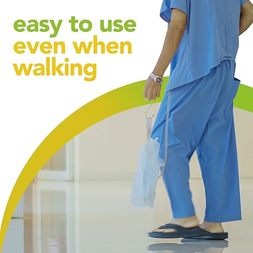 Miniatura 5 de BodyHealt Bolsa de drenaje urinario con cámara antirreflujo, vinilo de 67.6 fl oz con drenaje de 48 pulgadas, 5 unidades (paquete de 1)