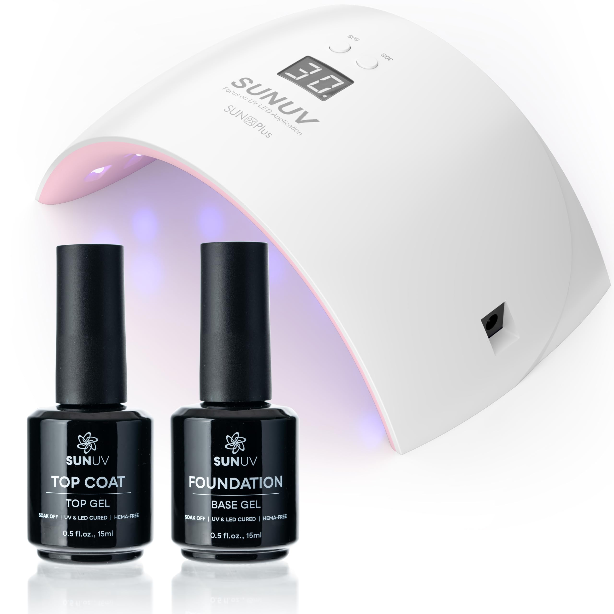 Amazon.com: SUNUV SUN9X Plus UV LED Nail Lamp Pink with Top Gel