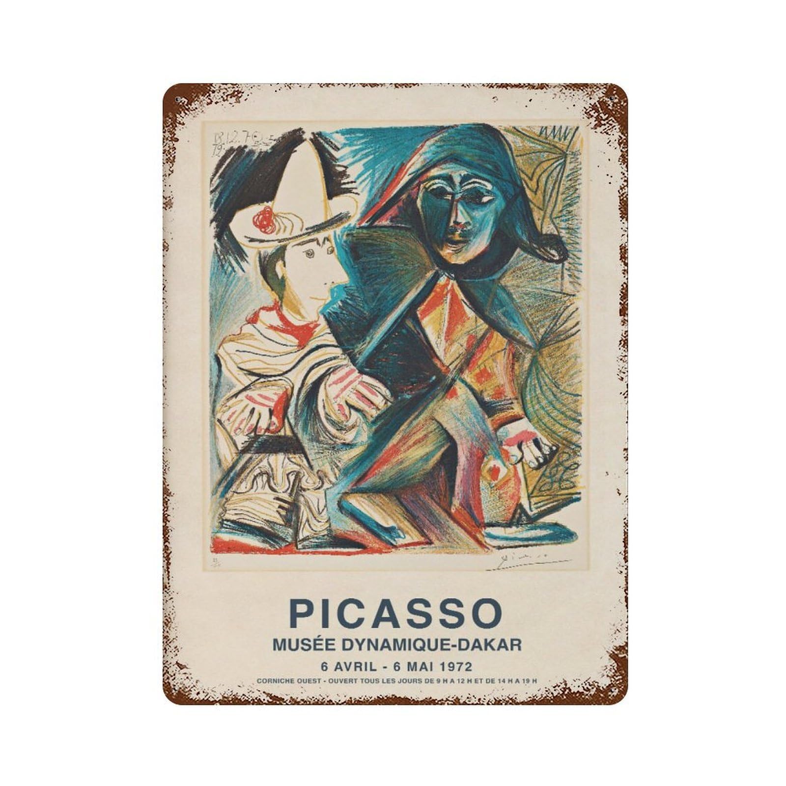 xiaoxiaoshen Pablo Picasso Exhibition Cubism Wall Decor Art Metal Tin Poster Modern Home Decor Art Home Bar Shop Decorations Vintage Sign 40x30cm