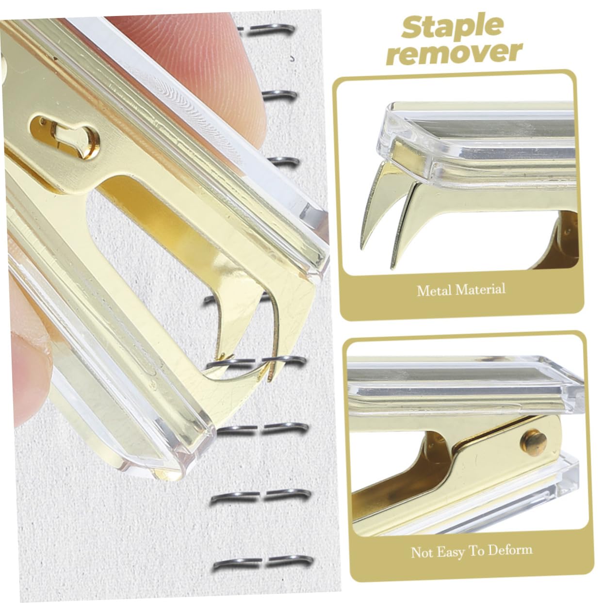 Gadpiparty 4 Set Levapunti Attrezzo Mini Ufficio Dispositivi Di Rimozione Della Cucitrice Portatile Utile Estrattore Di Punti Metallici Alzachiodi Portatile Metallo 2 Pezzi * 4