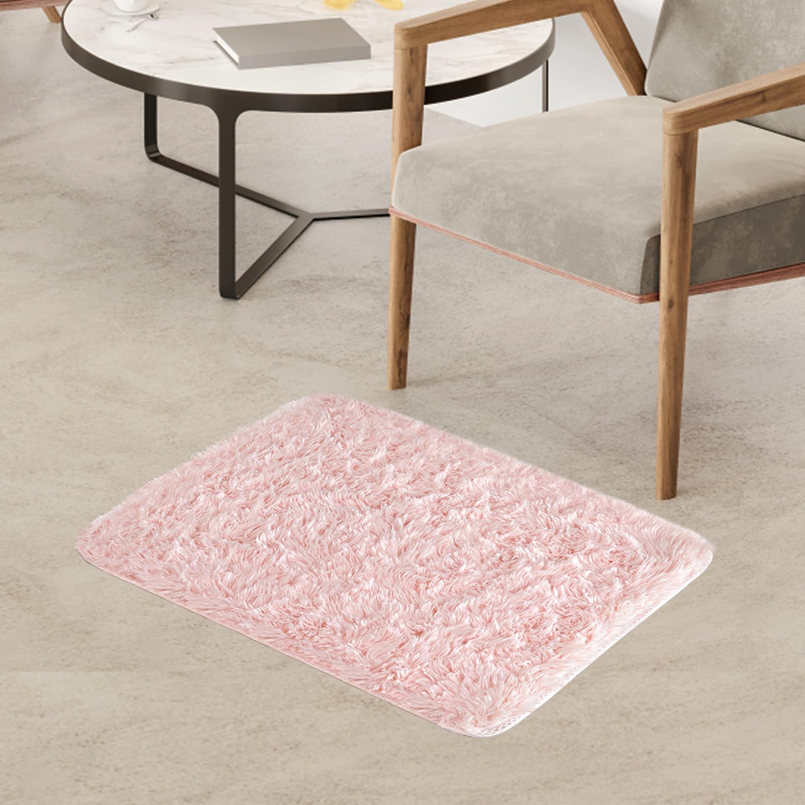 JingZhouYang Alfombra de área 40x60cm, Linda Alfombra de Alfombra Suave Gruesa, Alfombra de Peluche Esponja decoración para habitación Infantil, Dormitorio, Sala de Estar, baño (Rosa)