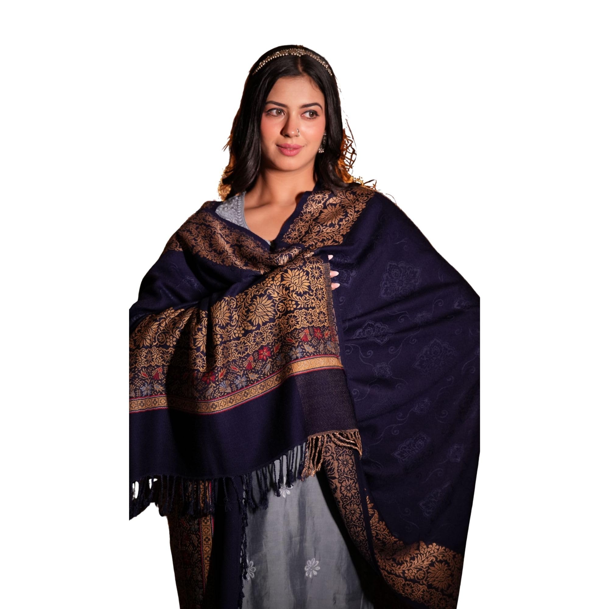 Women's Acrylic Shawl with Printed Self Design | Lightweight Ethnic Wrap-image-47