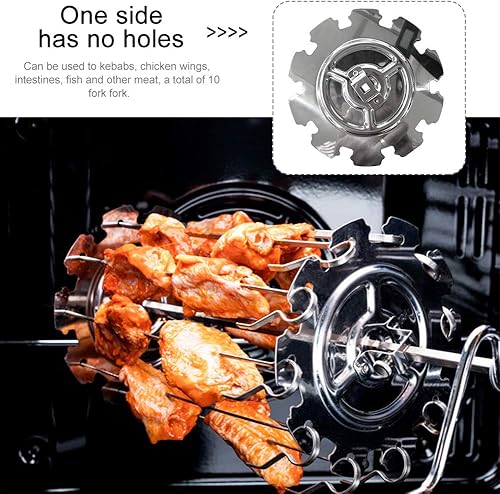 Miniatura 2 de ZSooner barbacoa acero metal asador asador pinchos jaula de aguja horno Kebab Maker Grill