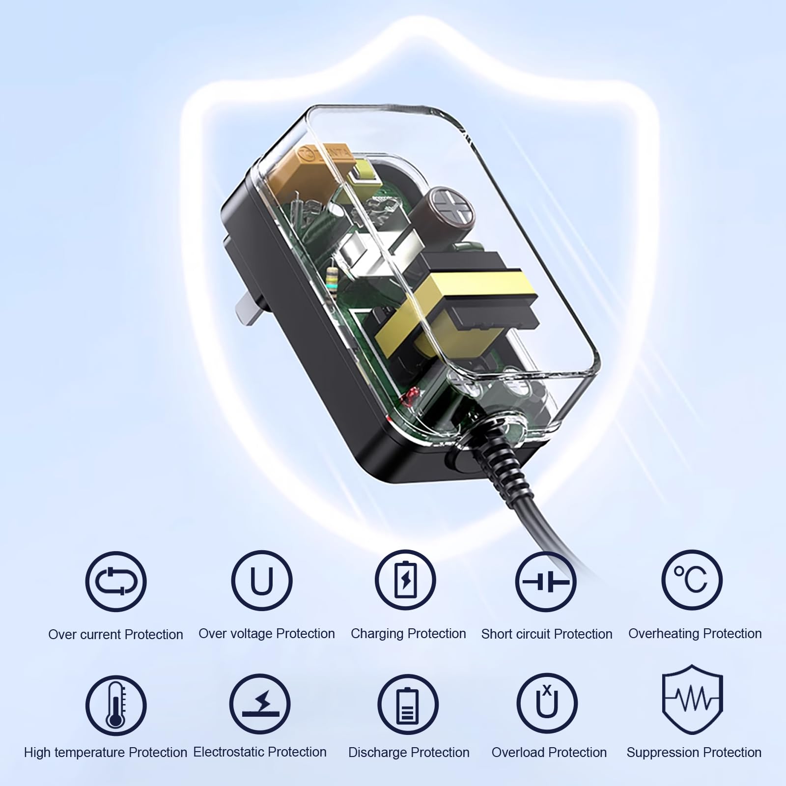 Caricabatterie da 15 V 2 A DC per altoparlante, luce LED, controller DJ, amplificatore, luce acquario, soundbar, pistola da massaggio Theragun Mini/Prime BR-GUN-002 G4