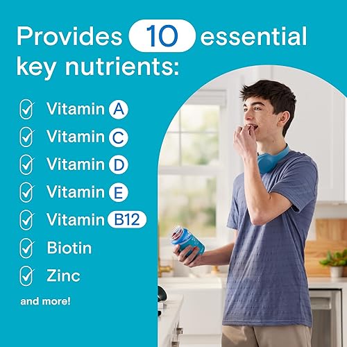 Miniatura 5 de One A Day Gomitas multivitamínicas para adolescentes para él suplemento con vitamina A vitamina C vitamina D vitamina E y zinc para apoyo