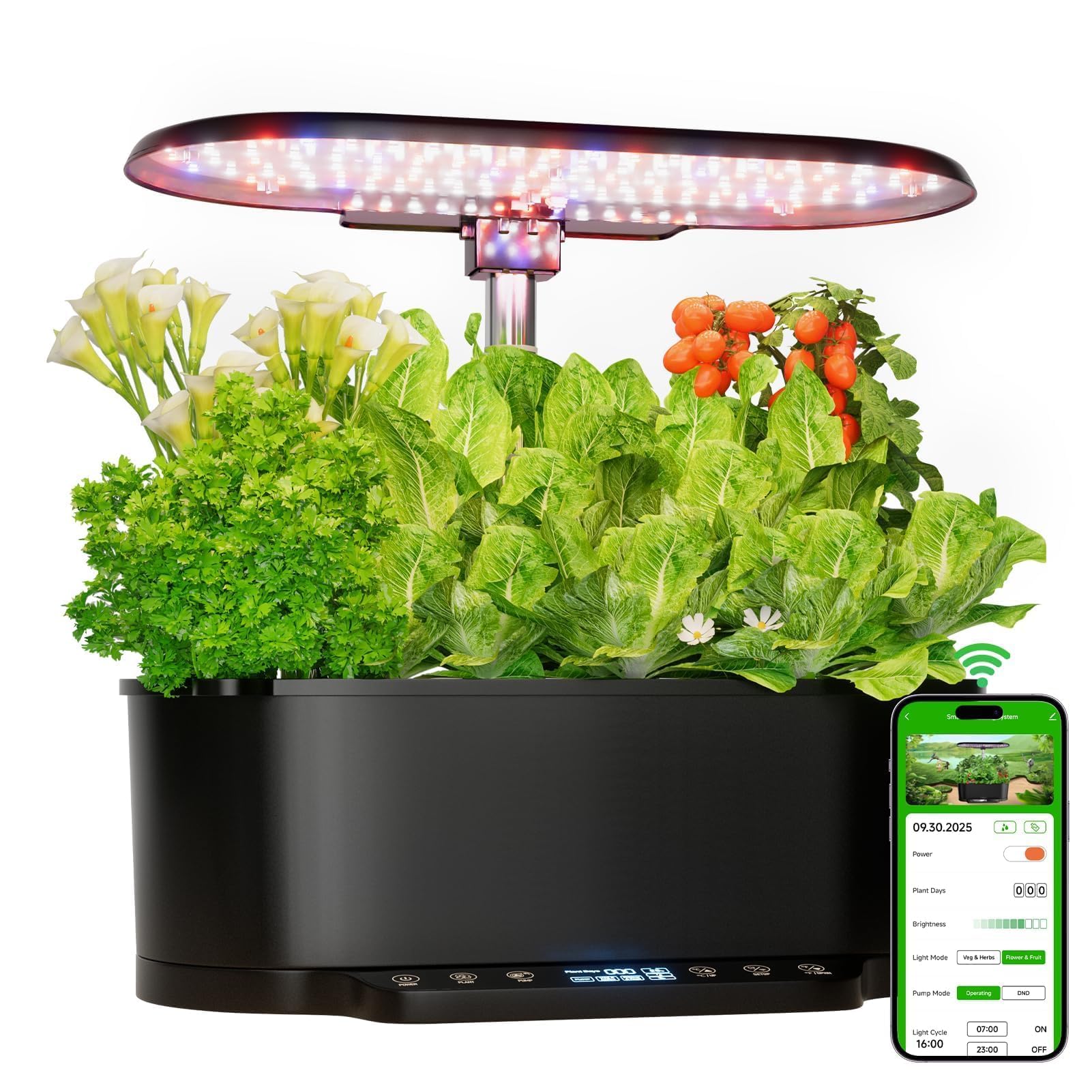 Photo 1 of SPECILITE Hydroponics Growing System Kit with 30” Height, 15 Pods Herb Garden with 36W Grow Light, Auto Timer & Pump System, APP & WiFi Controlled Smart Indoor Garden for Vegetables,Kitchen & Gifts
