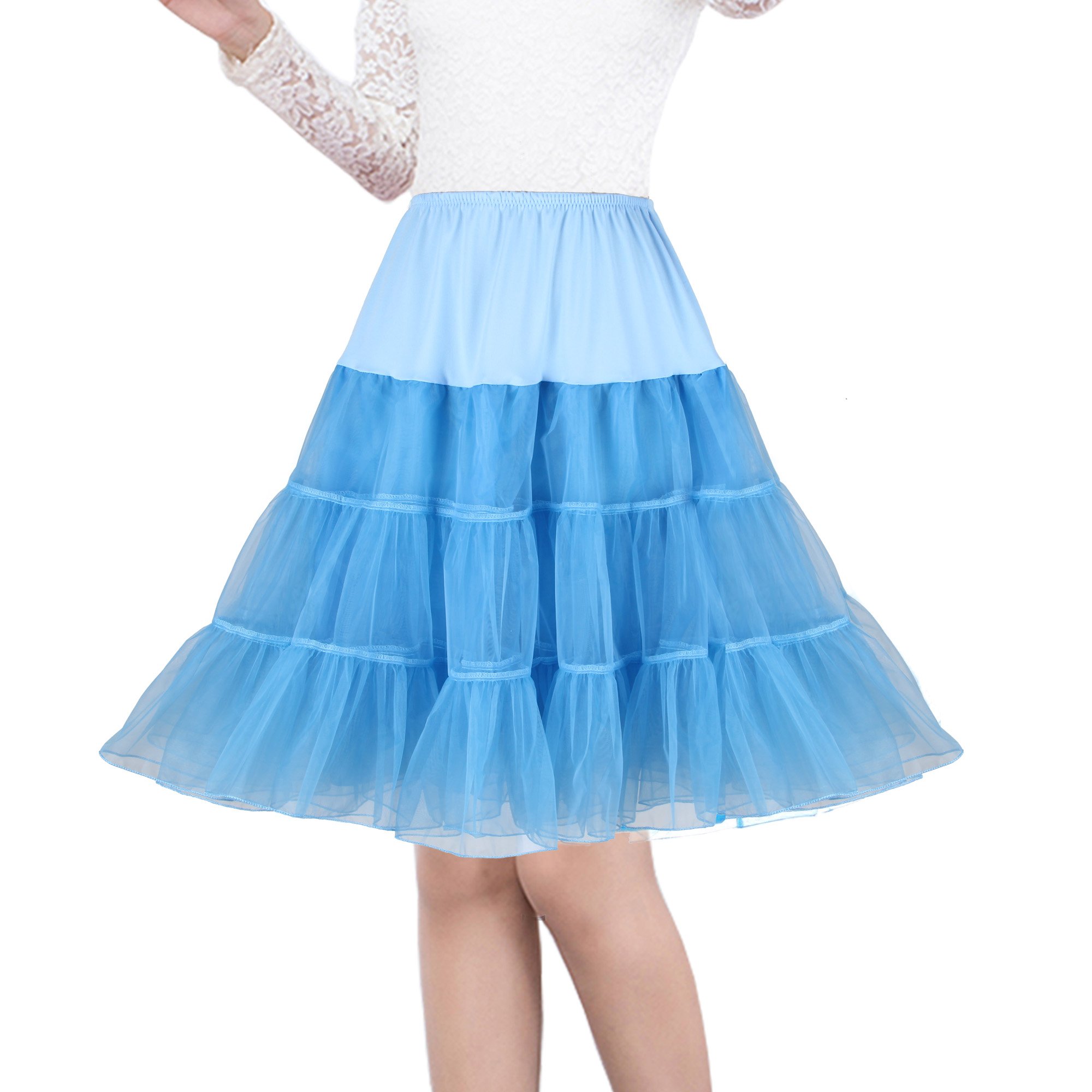 Women's 50s Vintage Petticoat 26" Crinoline Rockabilly Tutu Skirt Slip S-3XL
