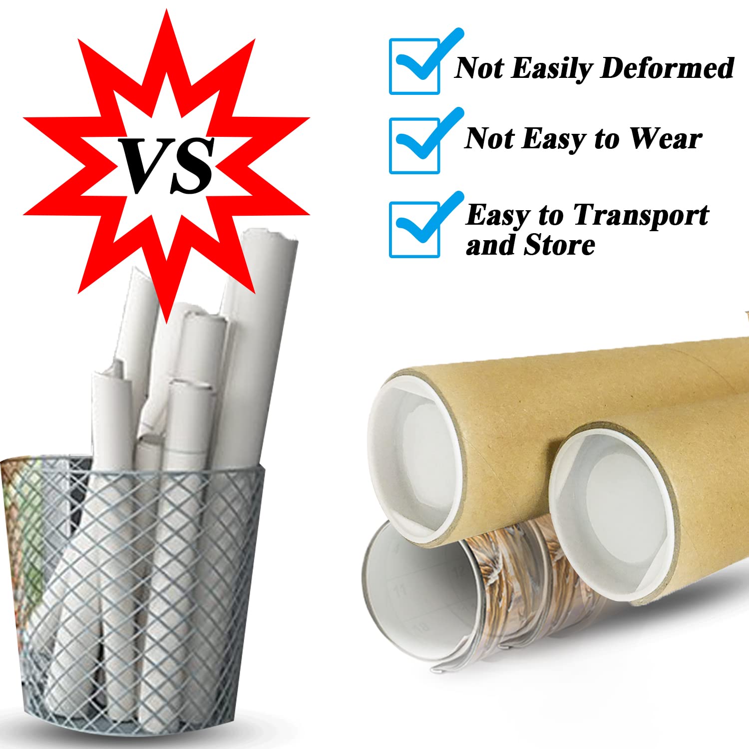 Tube De Rangement Extensible Pour Affiches & Plans - Longueur Réglable Avec Bouchons | Transport œuvres D'art, Cartes, Posters