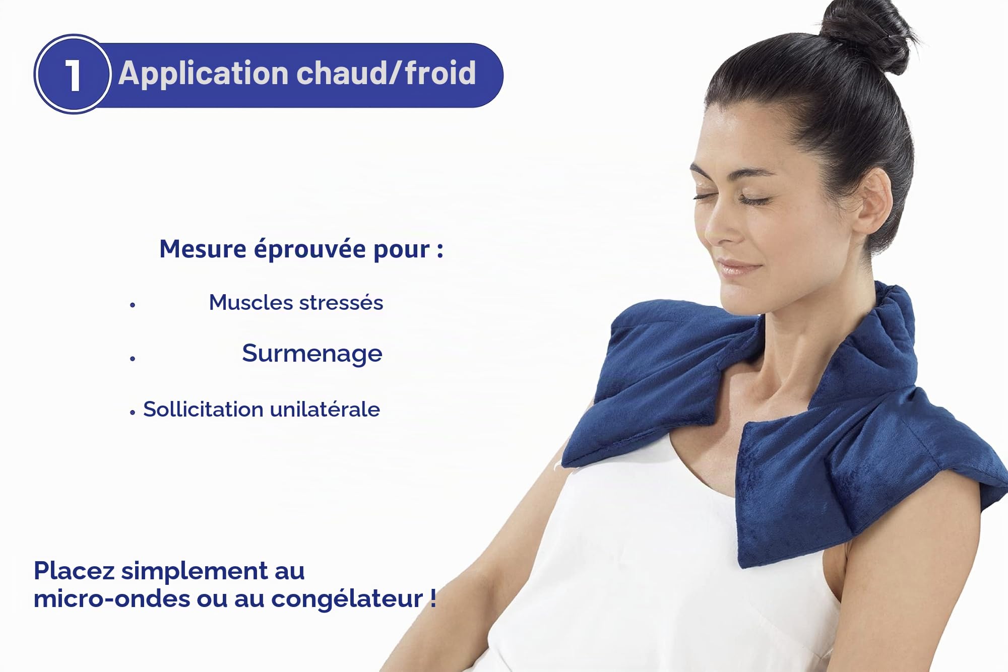Maximex Coussin lesté pour épaules Chaleur & Froid, Bleu