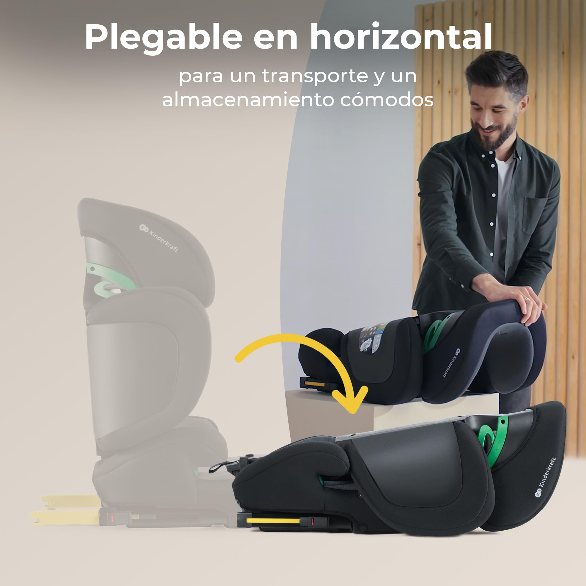 Kinderkraft XPAND2 I-Size, Silla de Coche Grupo 2/3, Reforzada, de 15 a 36 Kg, Negro