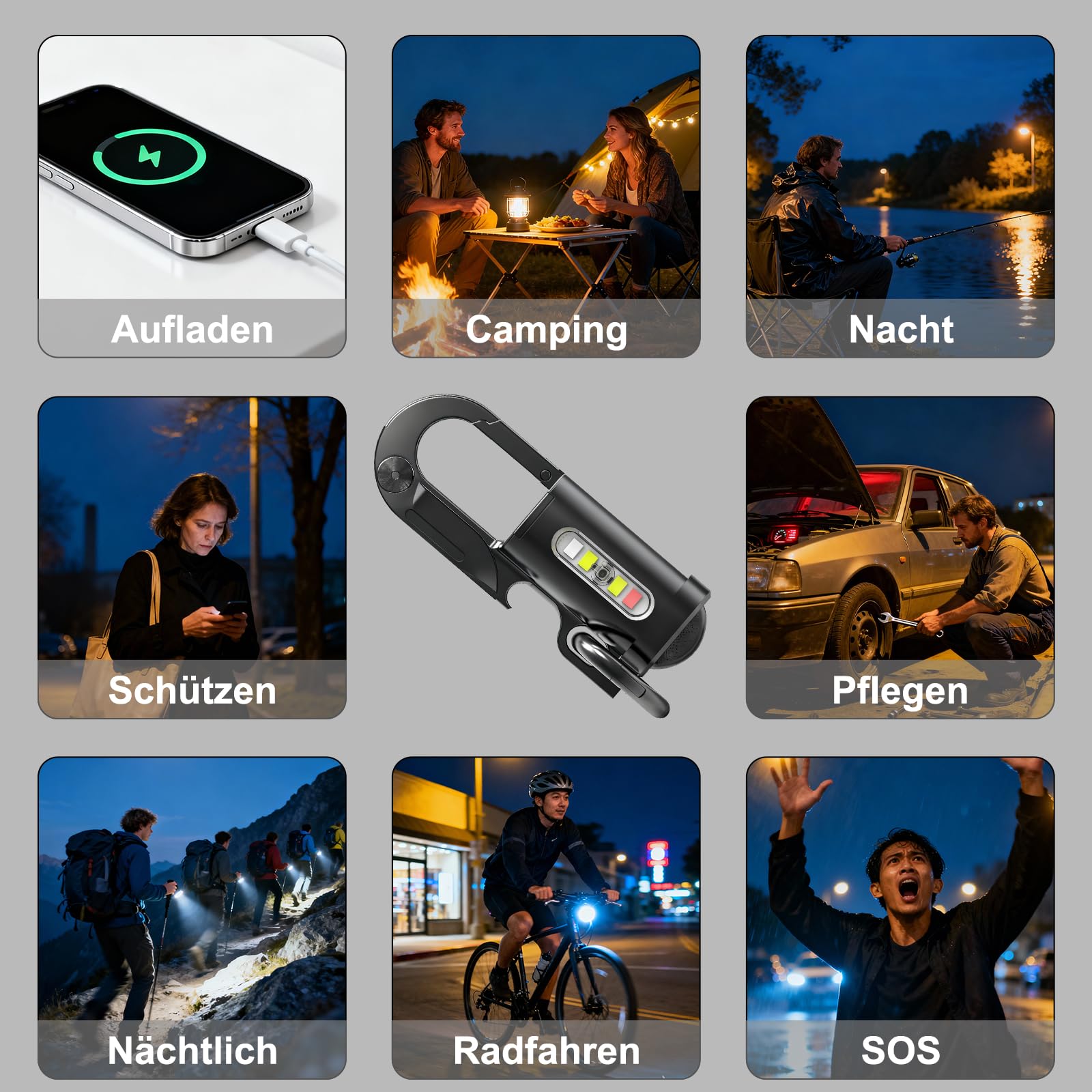 Linterna LED Mini 1000lm con batería portátil para alimentación de emergencia al aire libre camping recargable impermeable y resistente