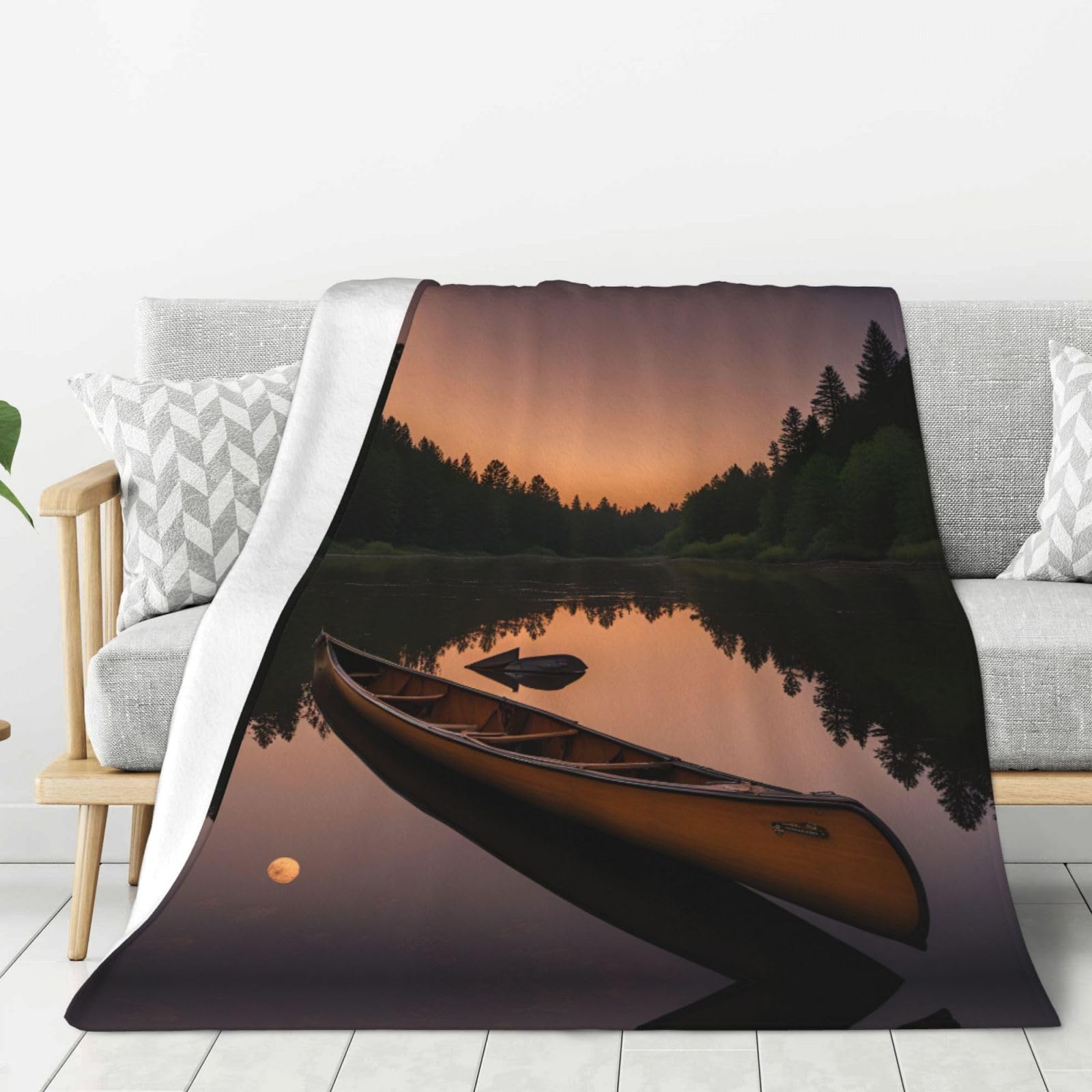 Couverture douce épaisse Allagash River contre le froid sur le lit et canapé
