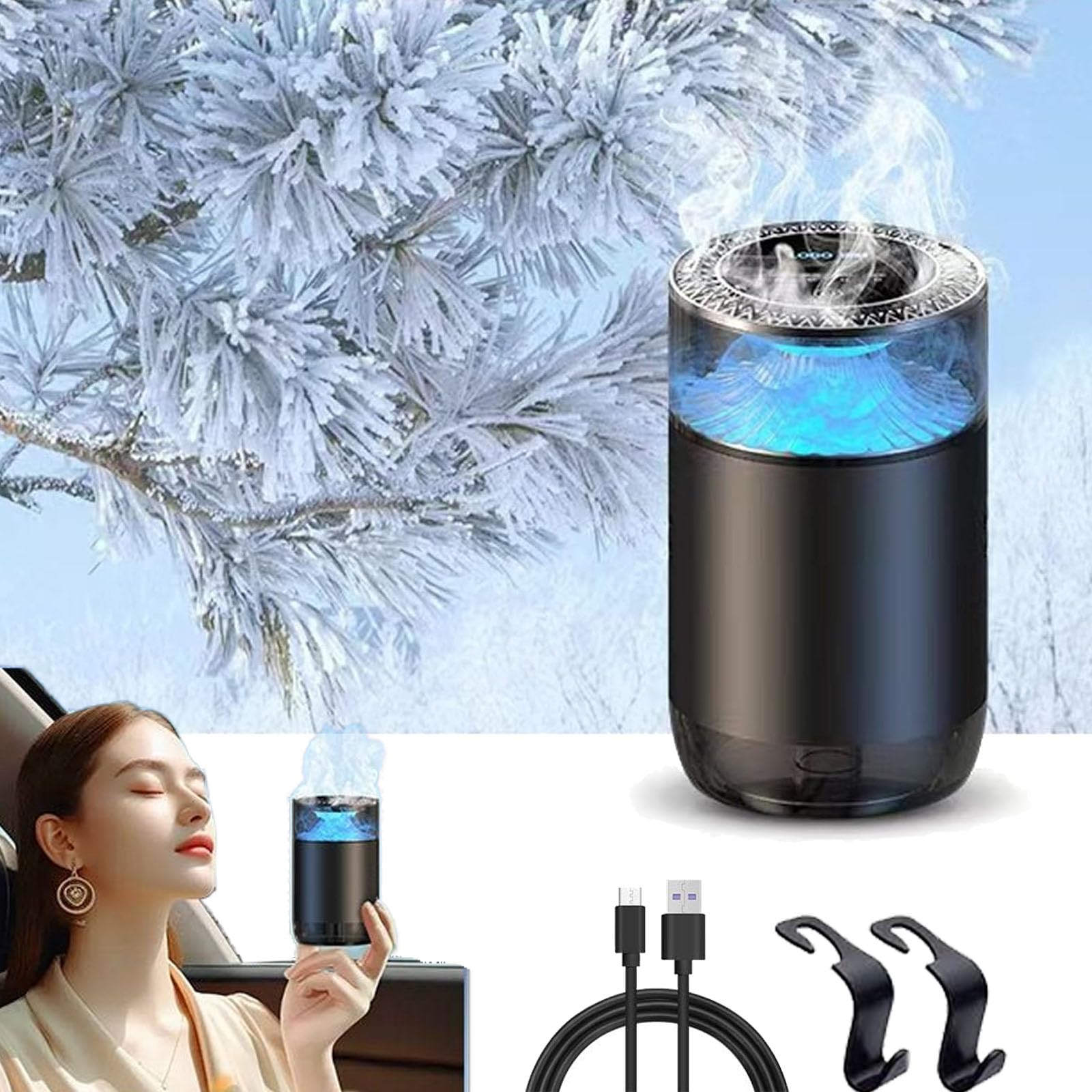 Diffusore spray per aromaterapia per auto, diffusore intelligente per auto, con 3 modalità, fragranza da uomo, per auto (brezza natalizia)