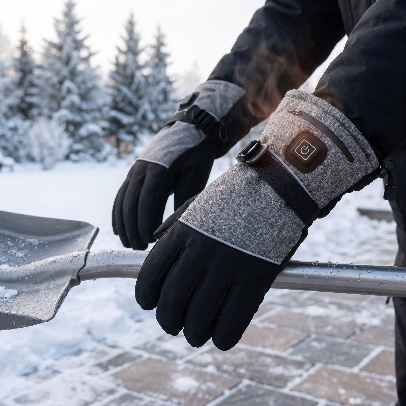 HEEPDD Guantes Térmicos Eléctricos Recargables Impermeables con Pantalla Táctil Guantes de Esquí Batería de 5000 MAh de Invierno Cálidos de 3 Niveles para Senderismo Al Aire Libre