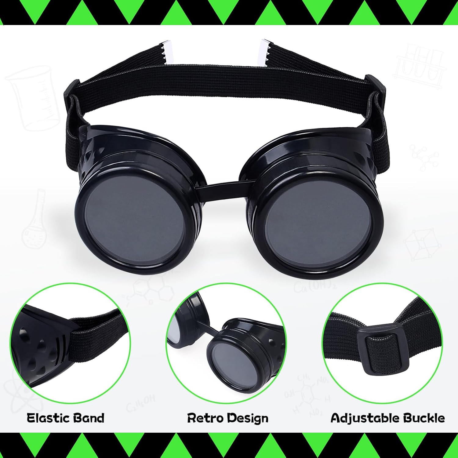 Mad Scientist Costume for Kids 6 Pieces Halloween Crazy Mad Wig Scientist Lab Coat Mustache Goggles Gloves Bow Tie