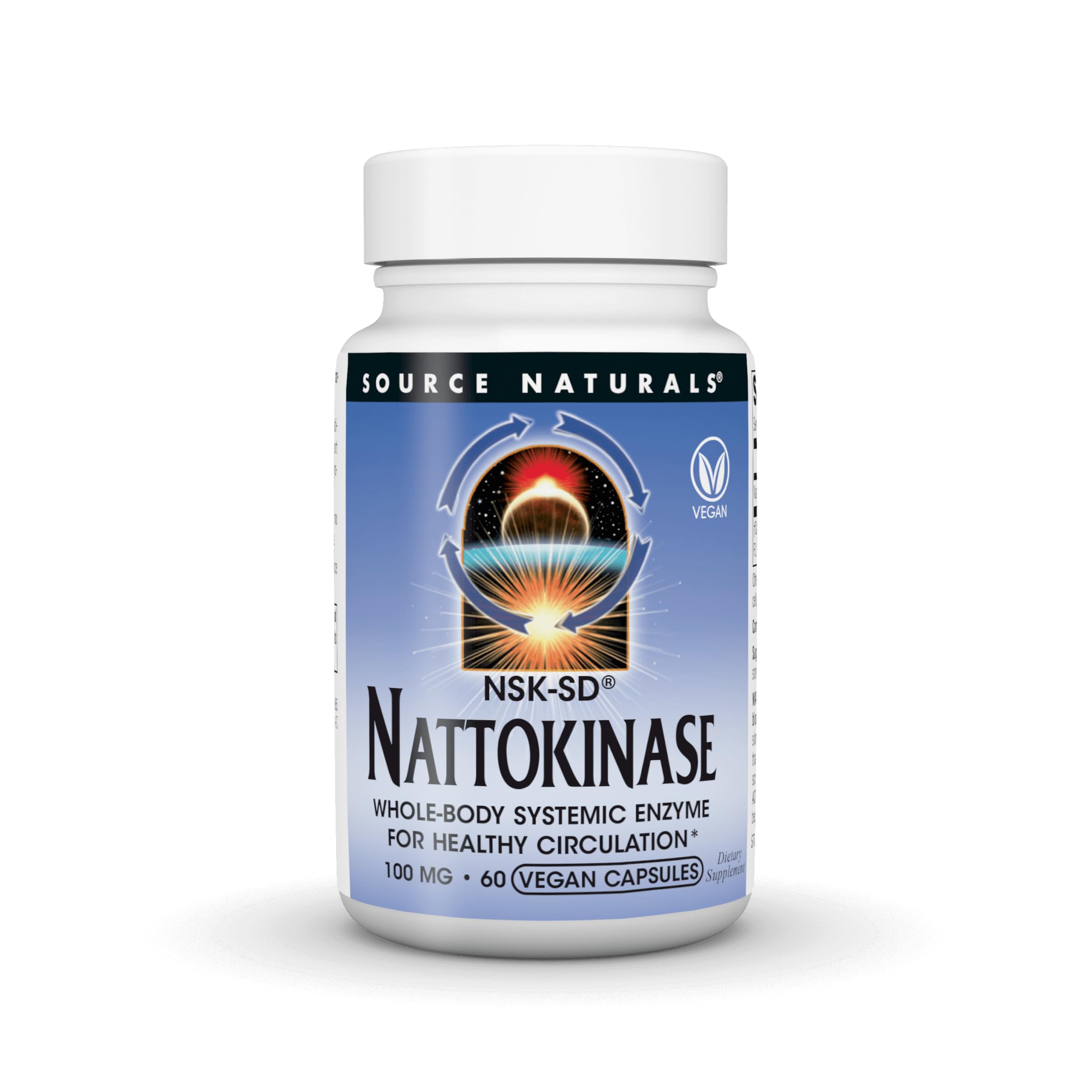 Source Naturals NSK-SD Nattokinase, 100 mg - 60 Vegan Capsules 60 Count (Pack of 1)