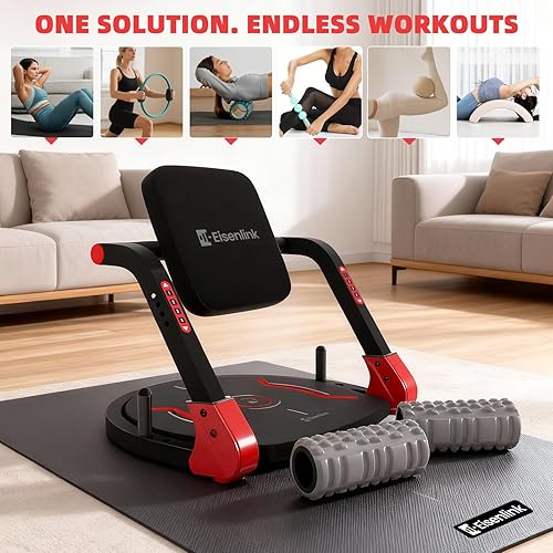 Miniatura 2 de Eisenlink - ABMAX-Gen3 Ab Machine y equipo de ejercicio abdominal con respaldo plano. Máquina multifuncional para sentarse en el gimnasio en casa