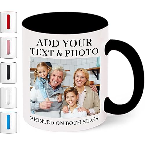 Custom Mugs with Pictures, 11oz Personalized Mugs with Picture, Multiple Colors Photo Mugs Personalized Picture, Custom Mug Gift for Birthday Anniversary, Personalized Photo Mug