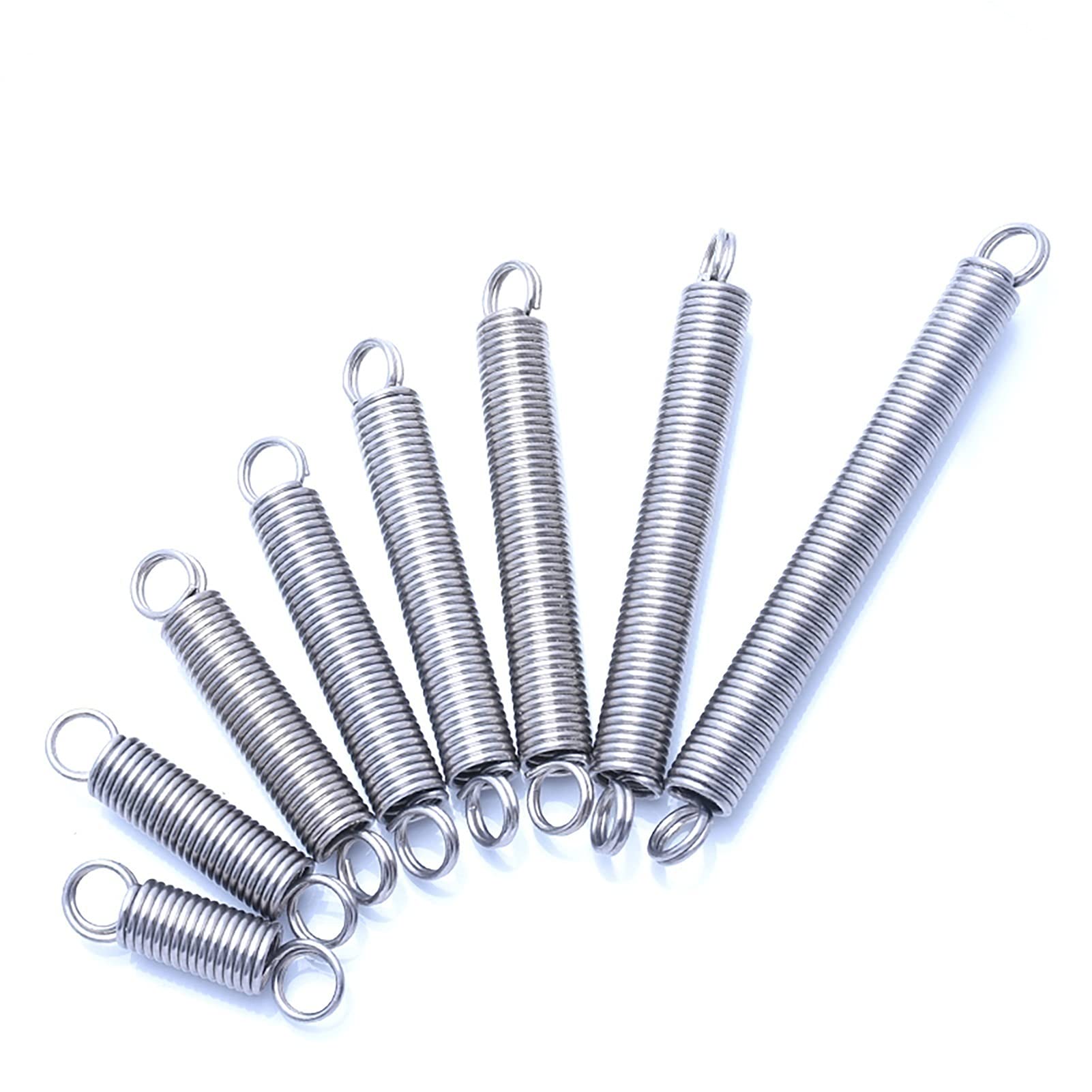 Extension Heavy 304 Stainless Steel Dual Hook Expansion Tension Spring, 1.2mm Wire Diameter, 8mm Outer Diameter, 30-300mm Length, 1 Pieces Wire Hook ( Size : 60mm )
