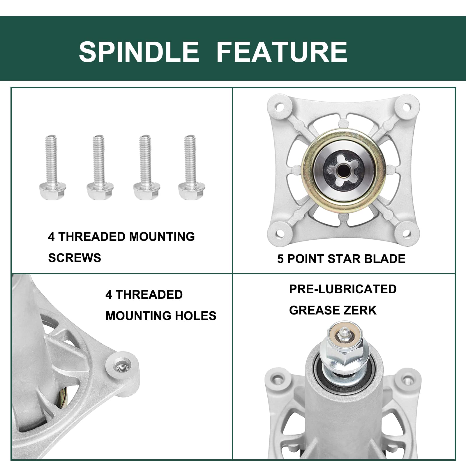 Adatto Per Falciatrice E Puleggia Artigianali Nuovi Mandrino 3 Pezzi - Foto 4