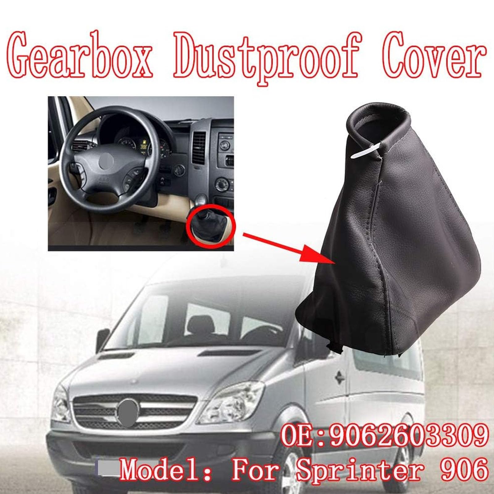 MP&PV Auto Parts Sprinter Gear Shift Boot, Gearbox Transmission Gear Lever Dustproof Cover Boots Compatible with Mercedes Van Sprinter W906 2006-2018 OE 9062603309