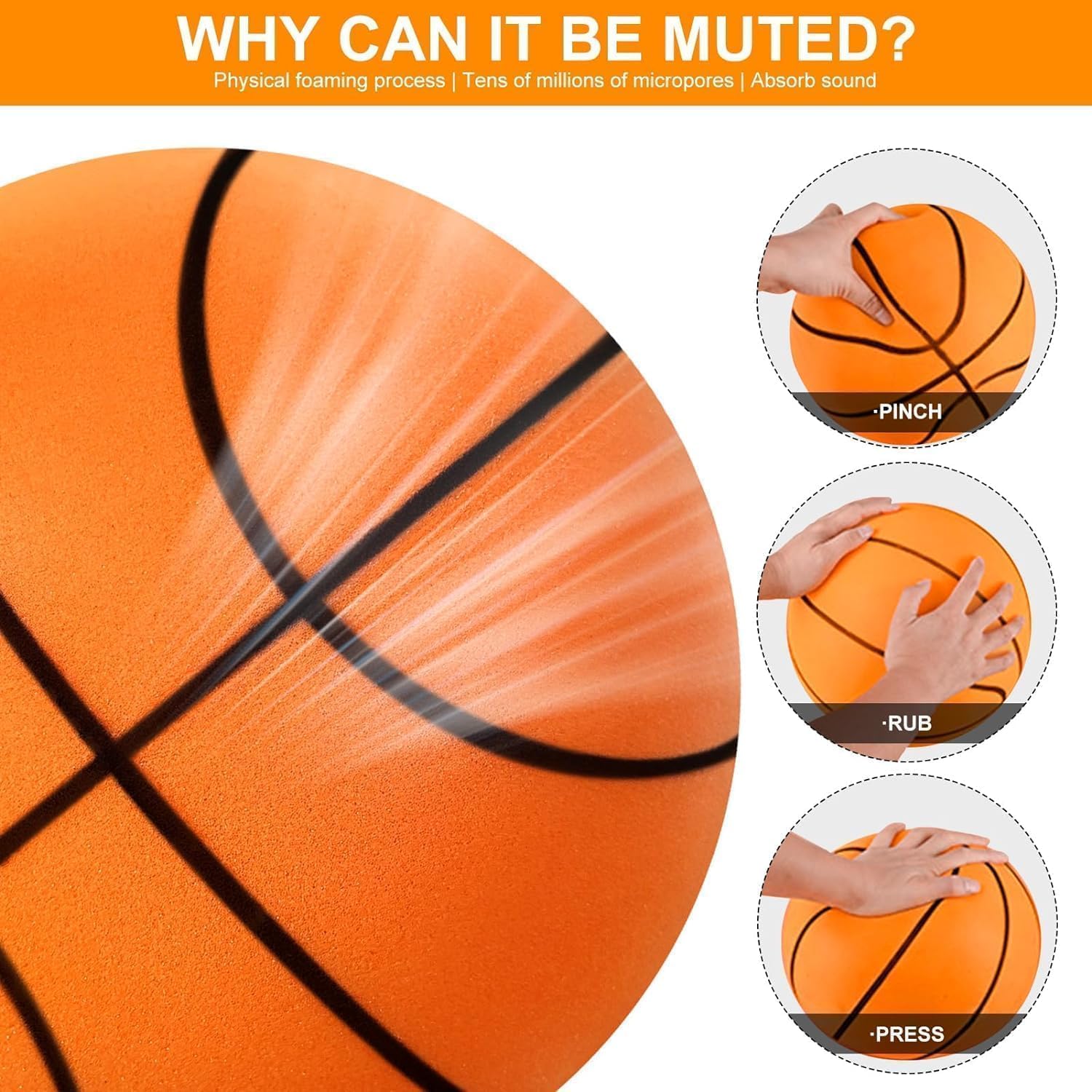 Ballon De Basketball Mousse Haute Densité - 20 Cm - Accessoire
