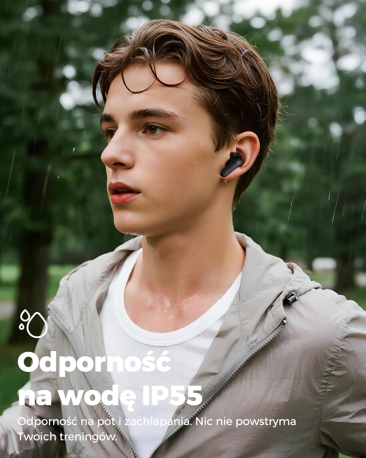 SOUNDPEATS Q3 Pro Bezprzewodowe Słuchawki Douszne z Aktywną Redukcją Szumu Dźwięk Przestrzenny 13mm Przetworniki 42 Godziny Odtwarzania Bluetooth 6.0 Wodoodporność IP55 Idealne do Gier Czarny