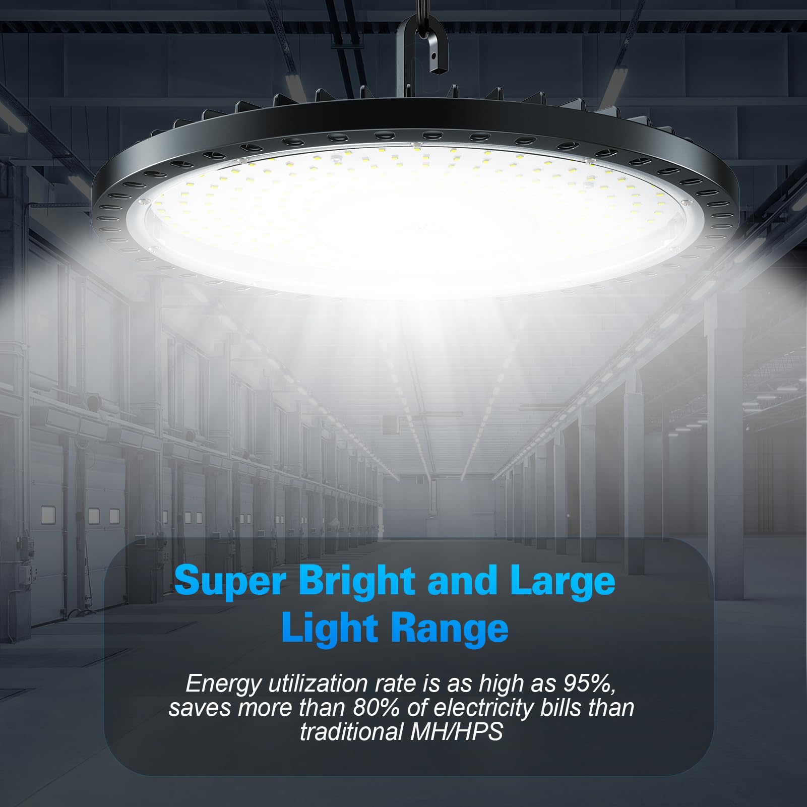UFO Led High Bay Light 300W 20 Pack 30000lm High Bay Led Lights with US Plug 5000K Daylight — view 6