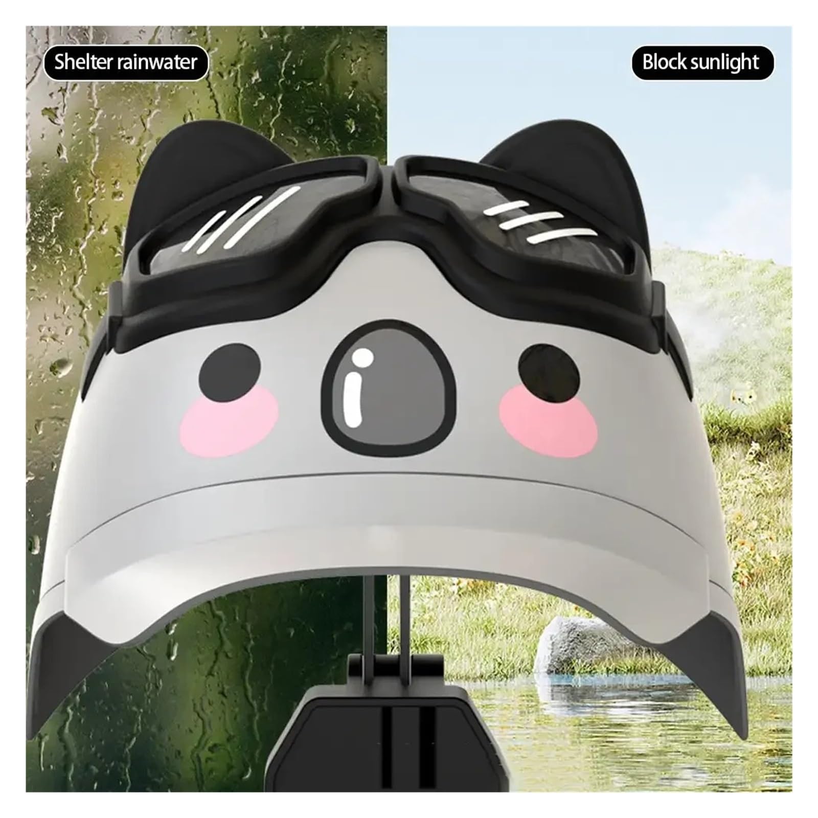 Support Telephone Velo Moto Support De Téléphone Portable pour Moto Et Vélo Électrique Petit Casque De Dessin Animé Support De Navigation Pare-Soleil Étanche(Gray)