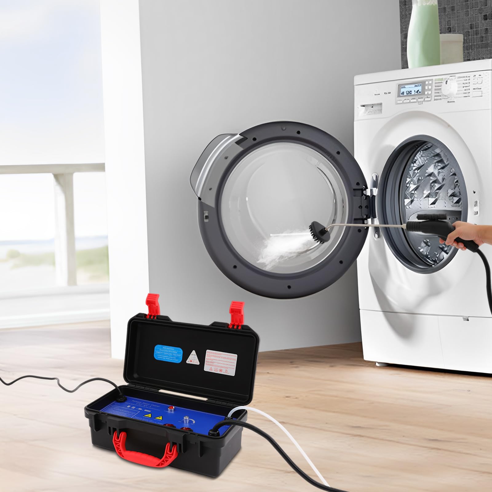 3-in-1 Handheld Steam High 1700W 110V Pressure Steam Cleaner Cleaner High Pressure Car Detailing Cleaning Machine High Temp Portable Bathroom Power Cleaning Machine 3-5 bar