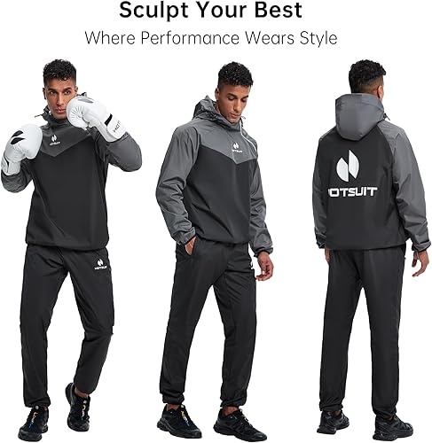 Miniatura 2 de HOTSUIT Traje de sauna para hombre chaqueta de sauna pantalón de gimnasio y entrenamiento