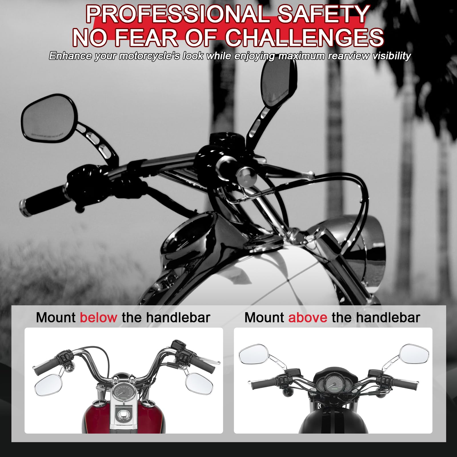 Amazon.com: WOWTK Chrome L & R 8mm Rear View Mirrors Fit For