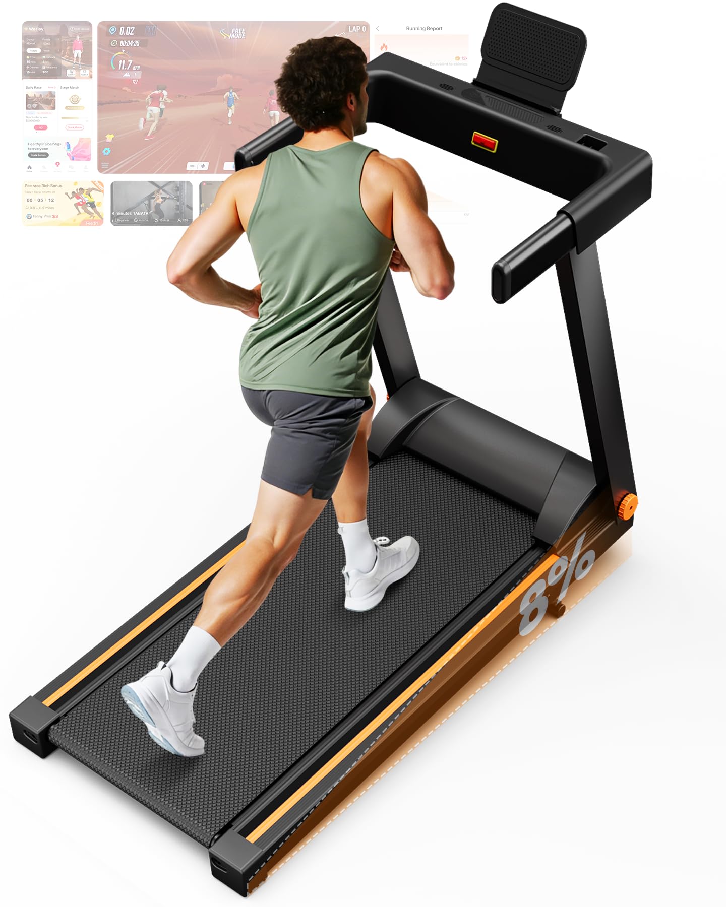 Lacuffy Treadmills for Home Foldable 100x42cm